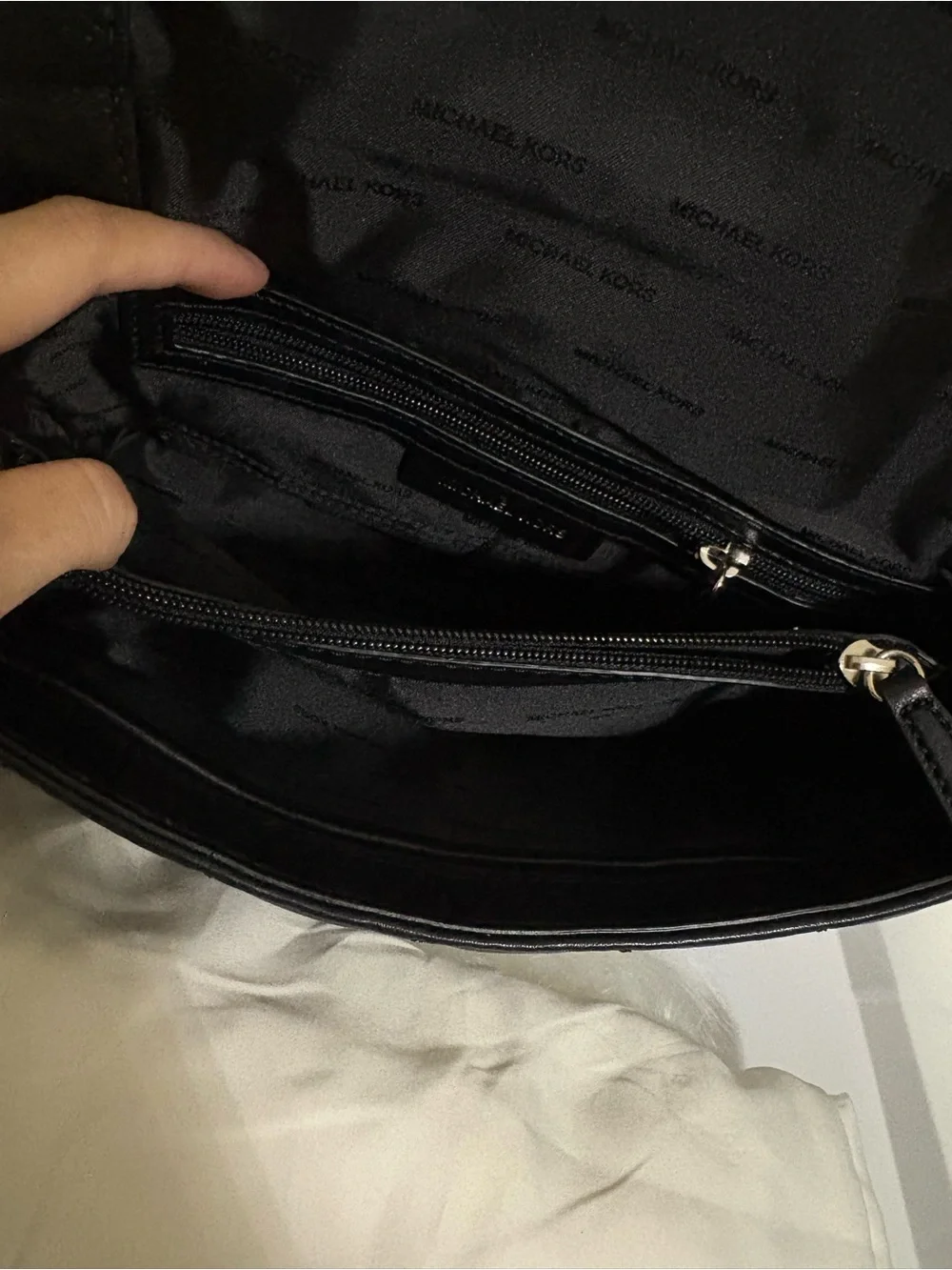 MK Black Quilted Chain Shoulder Bag